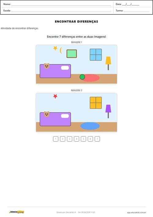 Encontrar diferenças para crianças