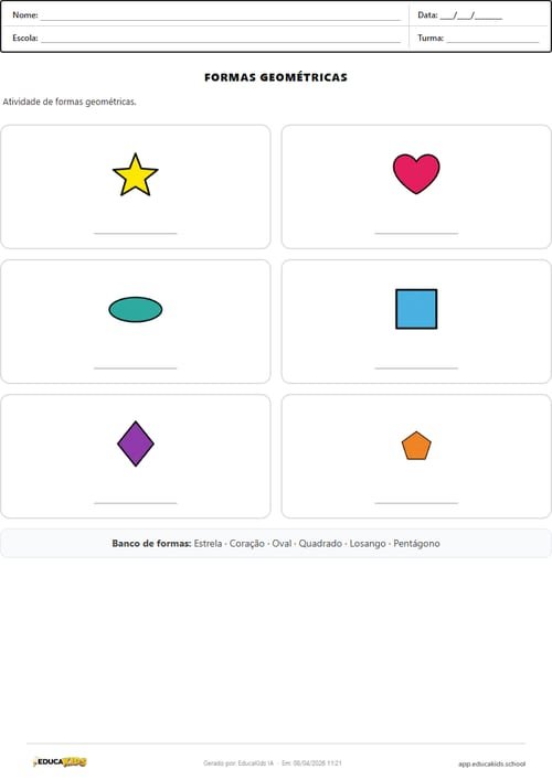 Formas geométricas para crianças