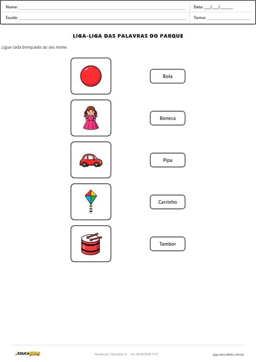 Atividade de ligar para crianças