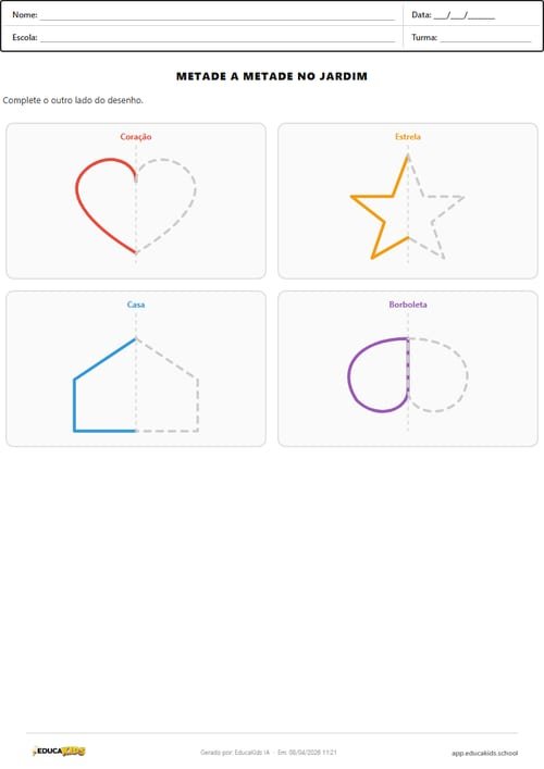 Simetria para crianças